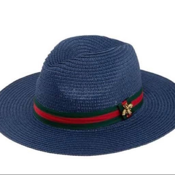 Red Band Straw Fedora Hat 